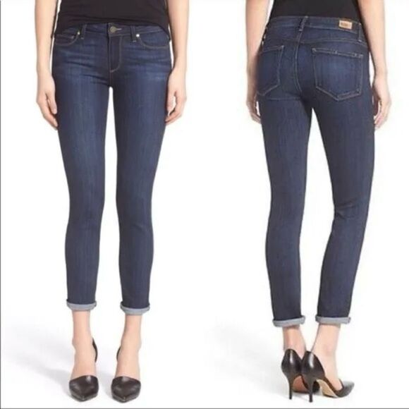 Paige skyline crop dark wash jeans size 27 - Picture 1 of 10